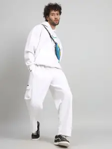 GRIFFEL Men Hood Brand Logo Printed Tracksuits