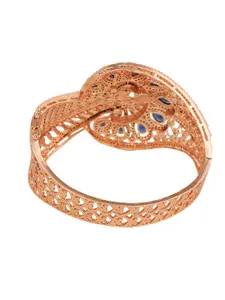 ANIKAS CREATION Rose Gold-Plated American Diamond Studded Bangle-Style Bracelet