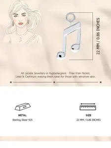 LeCalla Silver-Plated 92.5 Sterling Silver & Stunning Shine Music Note Pendant