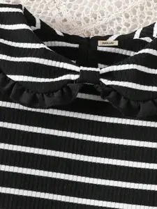 INCLUD Girls Striped T-shirt with Trousers Clothing Set