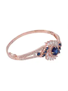 ANIKAS CREATION Rose Gold-Plated American Diamond Studded Bangle-Style Bracelet