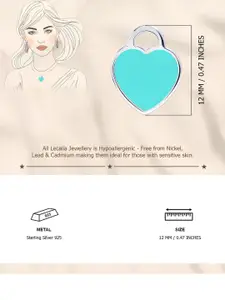 LeCalla Silver-Plated 92.5 Sterling Silver Stunning Shine Enamel Heart Pendant