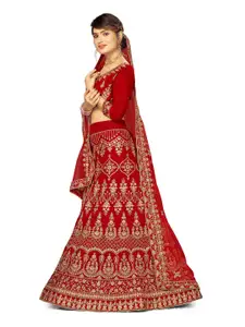 Maroosh Embroidered Thread Work Unstitched Lehenga & Blouse With Dupatta