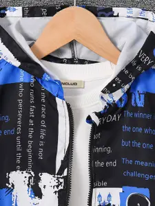 INCLUD Boys Open Front Jacket with Patchwork