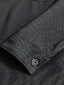 Snitch Men Self Design Spread Collar Open Front Jacket