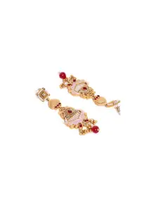 PANASH 22CT Gold Plated Cubic Zirconia Studded Drop Earrings