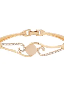 ANIKAS CREATION Gold-Plated Stone Studded Bangle-Style Bracelet