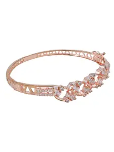 ANIKAS CREATION Gold Plated American Diamond Bangle-Style Bracelet