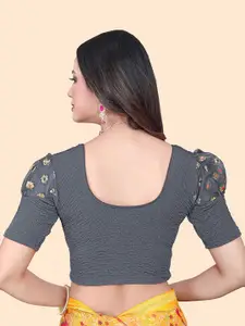 SHREEJI DESIGNER Woven-Design Stretchable Saree Blouse
