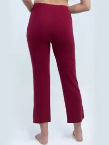 Soie Mid-Rise Ankle-length Flared Lounge Solid Pants