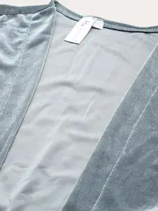 Ms.Lingies Women Velvet Babydoll Nightwear With Robe