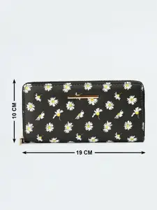 max Women Floral Printed PU Zip Around Wallet