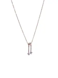 SALTY Versatile Flip Rose Gold Plated Stone-Studded Pendant With Chain