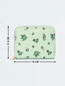 max Women Printed PU Zip Around Wallet
