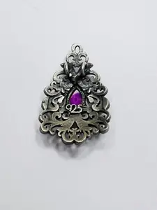 Arte Jewels Cubic Zirconia Studded Contemporary Pendant