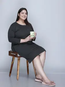 IN Love Women Pure Cotton Long Sleeves Nightdress