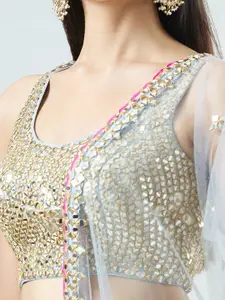 Samyukta Singhania Women Embellished Ready to Wear Lehenga & Blouse With Dupatta