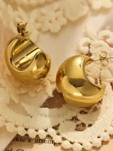 KRENOZ Gold Toned Classic Studs Earrings