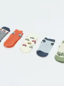 max Pack Of 5 Boys Patterned Ankle-Length Socks