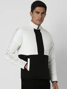 Van Heusen Sport Men Colourblocked Pure Cotton Open Front Jacket