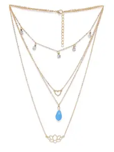 fabula Gold-Plated Beaded Lotus Charm Layered Necklace