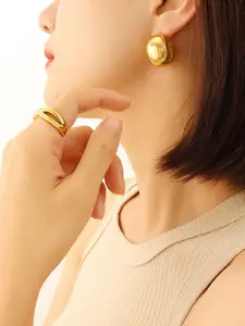 KRENOZ Gold Toned Classic Studs Earrings