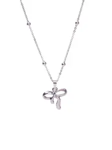 SALTY Ribbon Charm Contemporary Pendant With Chain
