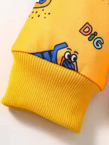 INCLUD Boys Conversational Printed Round Neck Cotton Pullover Sweatshirt