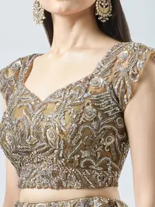 Samyukta Singhania Women Embellished Sequinned Ready to Wear Lehenga & Blouse With Dupatta