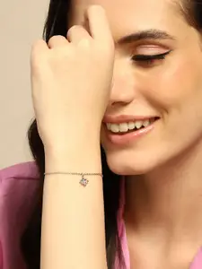 Sangria Rhodium-Plated 925 Sterling Silver Charm Bracelet