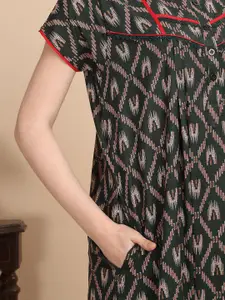 Sweet Dreams Women Printed Pure Cotton Maxi Nightdress