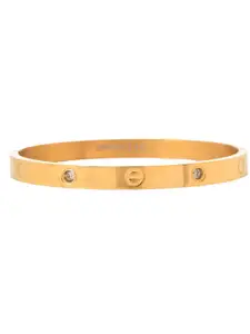 Shoshaa American Diamond Gold-Plated Kada Bracelet