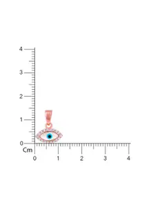 GIVA 925 Sterling Silver Rose Gold-Plated Stone Studded Evil Eye Pendant with Chain