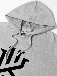 ADRO Men Graphic Printed Hood Cotton Pullover Sweatshirt