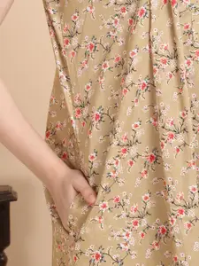 Sweet Dreams Women Printed Pure Cotton Maxi Nightdress