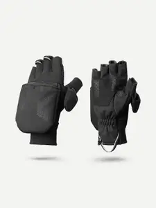 FORCLAZ By Decathlon Unisex Black Convertible Windproof Trekking Gloves