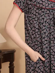 Sweet Dreams Women Printed Maxi Pure Cotton Nightdress