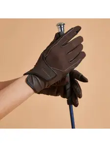 FOUGANZA By Decathlon Men Brown Beginner Horse Riding Gloves
