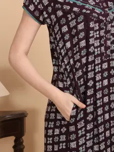 Sweet Dreams Women Printed Pure Cotton Nightdress