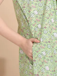 Sweet Dreams Women Printed Pure Cotton Maxi Nightdress