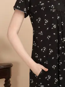 Sweet Dreams Women Printed Pure Cotton Nightdress