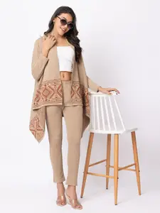 KEIKO Women Self Design Shrug