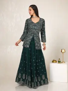 Soch Floral Embroidered Sequinned Ready to Wear Lehenga & Blouse With Dupatta
