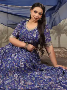 Janasya Printed Ready to Wear Lehenga & Blouse With Dupatta