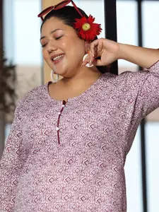 EXTRA LOVE BY LIBAS Women Plus Size Ethnic Motifs Printed Kurta