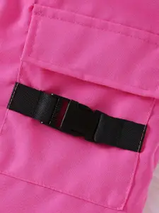 INCLUD Girls Printed Round Neck Long Sleeves Cotton Blend Top With Joggers