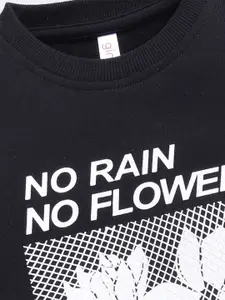 Ginie Girls Typography Printed Round Neck Sweatshirt