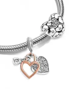 Peora Cubic Zirconia Silver-Plated Charm Bracelet