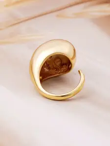 Rubans 22K Gold-Plated Bold Dome Statement Openable Ring