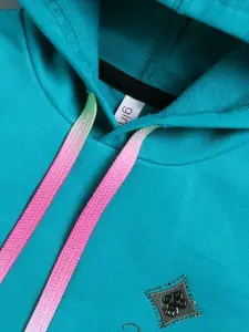 Ginie Girls Solid Hooded Cotton Sweatshirt